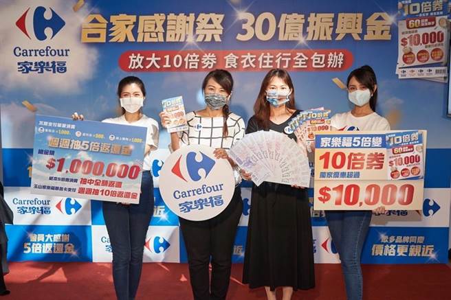 （台湾家乐福去年第四季在政府发放振兴券带动下营收增长2.3％。图／家乐福提供）
