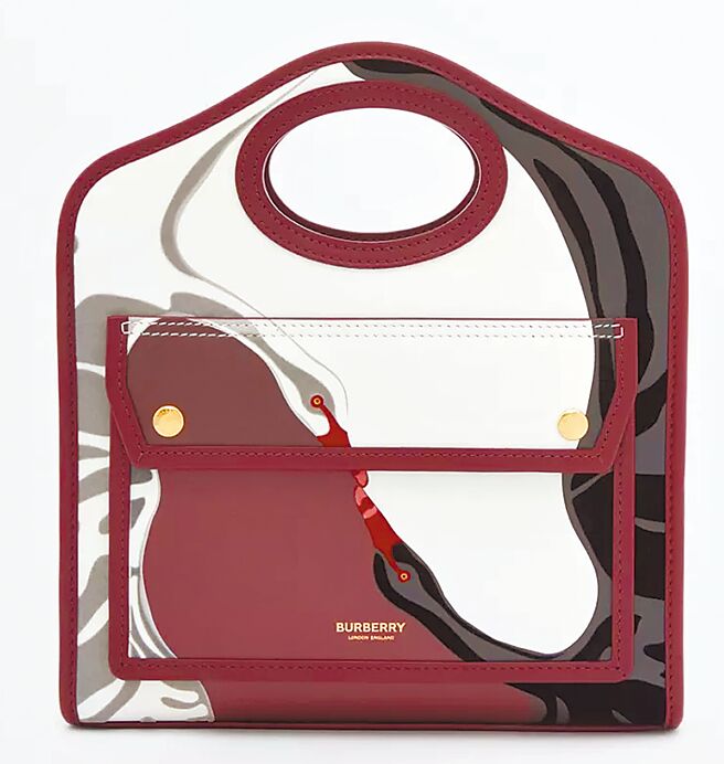 Burberry迷你天鹅图案皮革Pocket包7万5000元，天鹅图样是A4独卖商品。（Burberry提供）