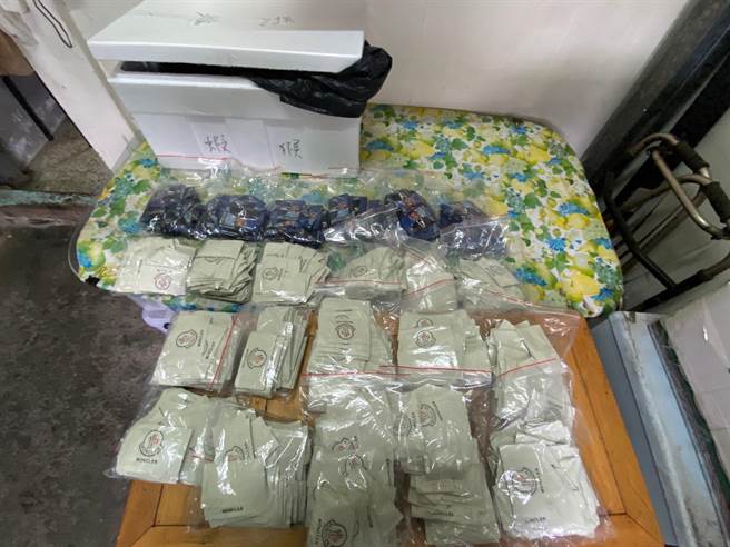 警方在陈嫌住处查获大批毒品。（翻摄照片／林郁平台北传真）