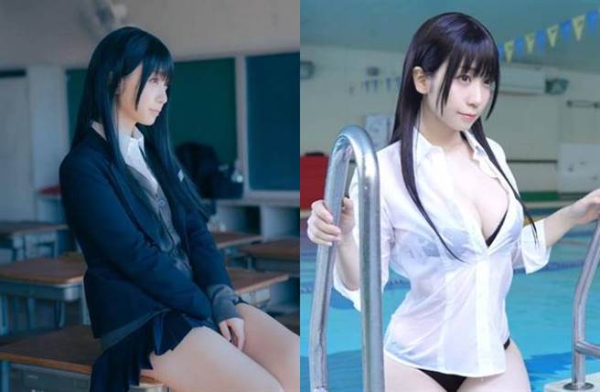 伊织萌湿身制服诱惑太火辣。(图／取自伊织萌IG)