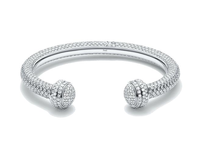 伯爵Possession系列白金鑽石手環，276萬元。（PIAGET提供）