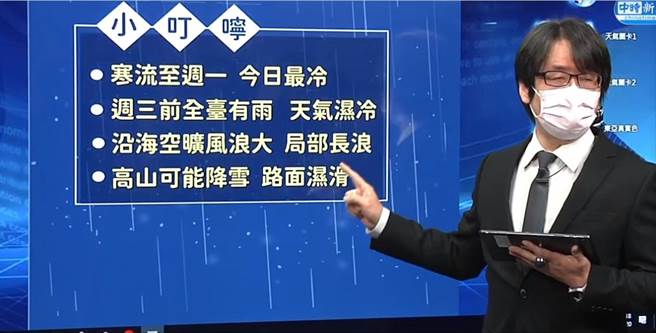 寒流來襲，全台急凍，中央氣象局提醒民眾要注意保暖。（翻攝照片／石秀華高雄傳真）