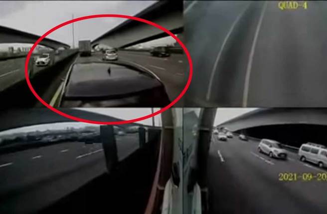 大貨車也PO出行車紀錄影像反擊，稱小車駕駛只PO對自己有利畫面。但畫面顯示，大車數度緊貼小車屁股，網友稱這根本就是危險駕駛自首片。（截自《WoWtchout - 地圖型行車影像分享平台》影像）
