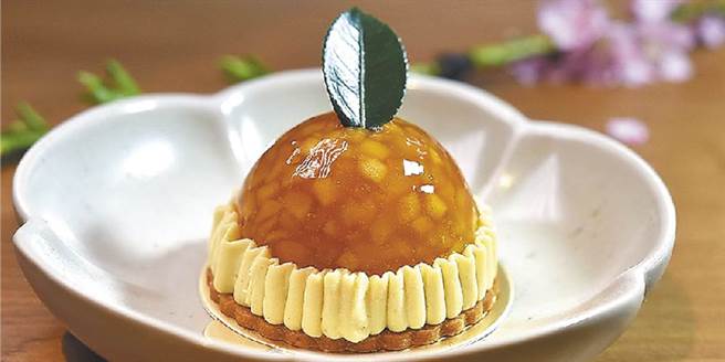 〈蘋果白蘭地水果塔〉用腰果泥取代奶油。(圖／姚舜)