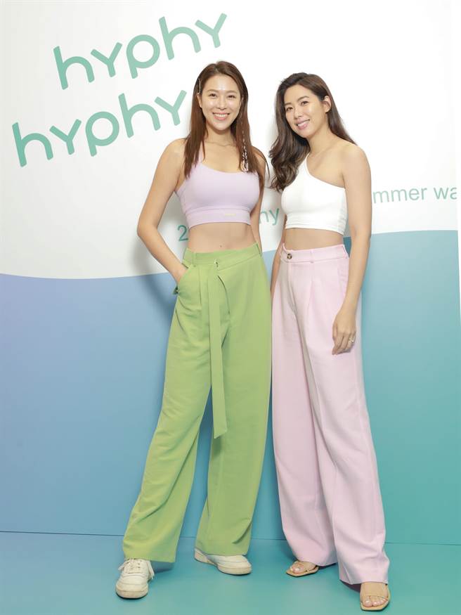 林又立（左）與林可彤共創的電商運動品牌業績嚇嚇叫。（hyphy提供）