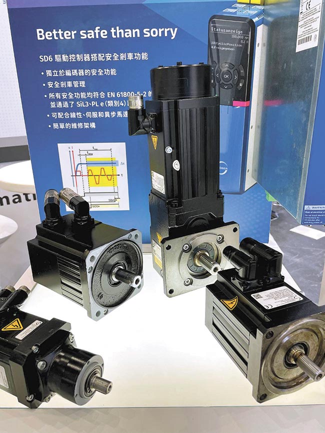 STOBER EZ伺服马达与SI6驱动器。图／业者提供