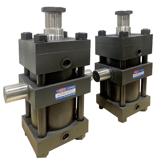 鋐伟「YONAI」气、油压缸高耐压、高品质、寿命长，能大幅提升产品附加价值。图／鋐伟提供