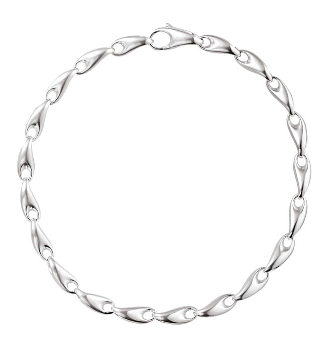 乔治杰生REFLECT系列纯银手炼，1万2200元。（Georg Jensen提供）