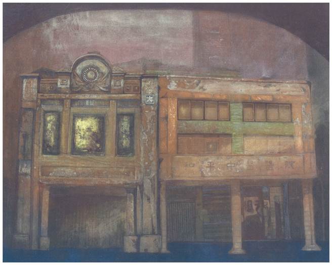 国画类第一名吴佩绮，以「推移的建筑」作品脱颖而出。（万和宫提供）