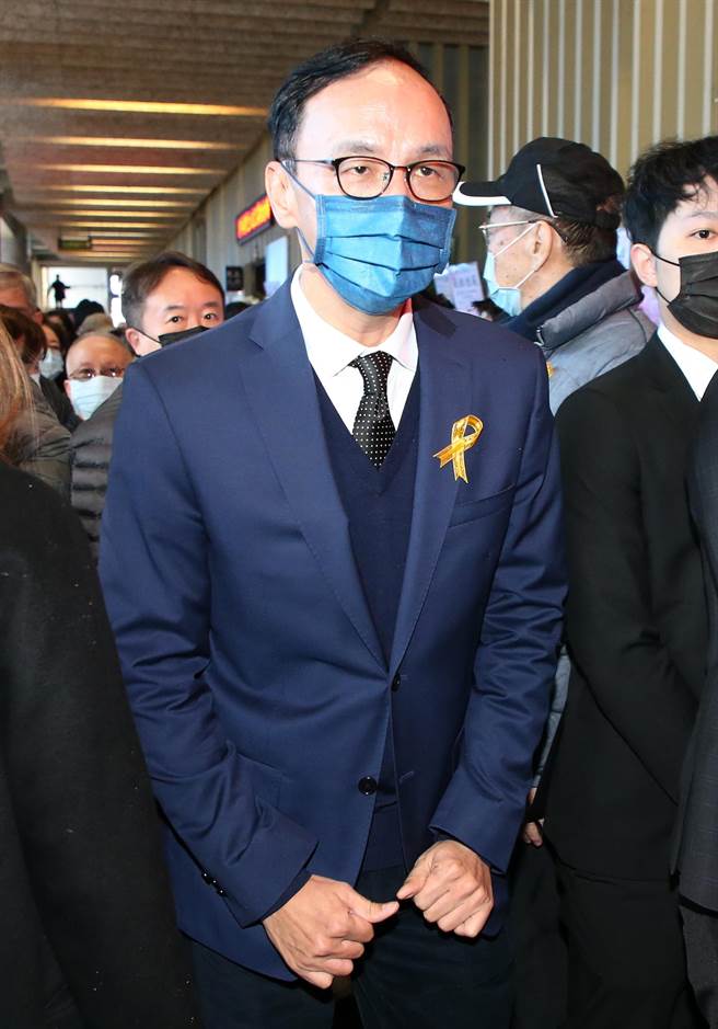 國民黨主席朱立倫出席告別式。（趙雙傑攝）