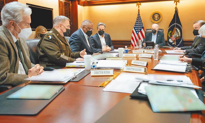 美國總統拜登當地時間20日召開國家安全委員會會議，討論俄烏情勢。（摘自美國白宮官網）