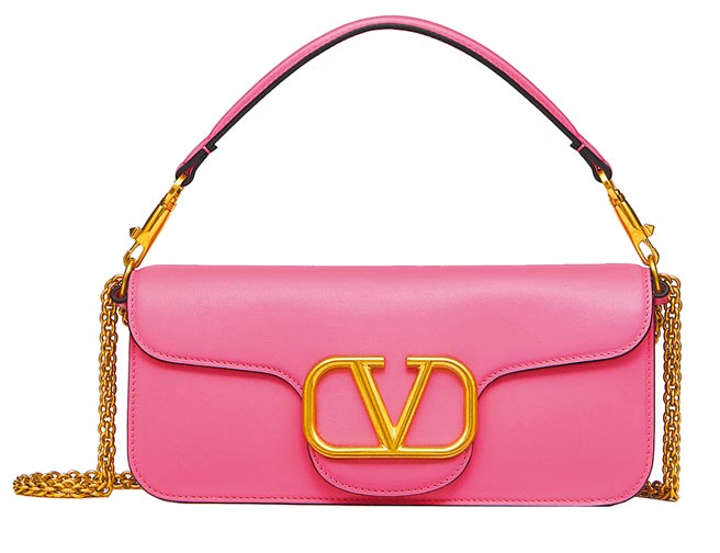 Valentino Garavani Loco粉色小牛皮提包7万8500元。（Valentino提供）