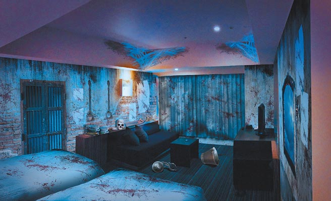 大阪环球影城Hotel Universal Port塑造客房成恐怖悬疑空间。（Orix提供）