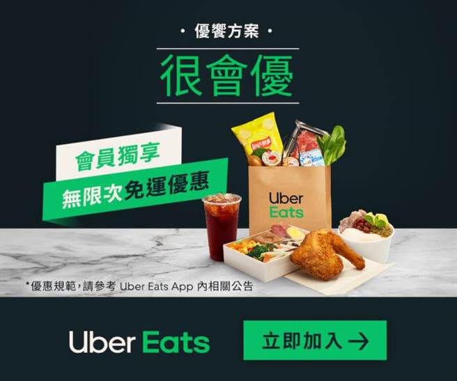Uber Eats即日起推出超过一个月的「很会优！会员打牙祭」活动，满额再享6%「优步储值金 (Uber Cash)」回馈。（Uber提供）
