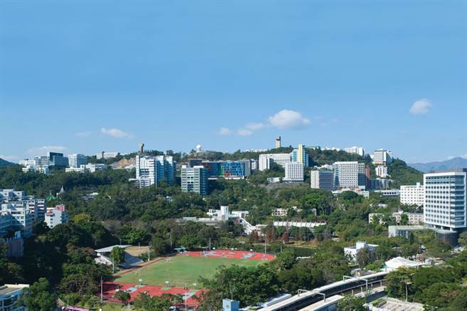 香港中文大学 – 校园鸟瞰景色。(香港中文大学提供)