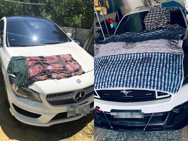 也有不少網友分享類似事件，有人的BMW愛車引擎蓋被鋪滿高麗菜葉，有人則是全車被放滿棉被。（翻攝自臉書「爆廢公社」）