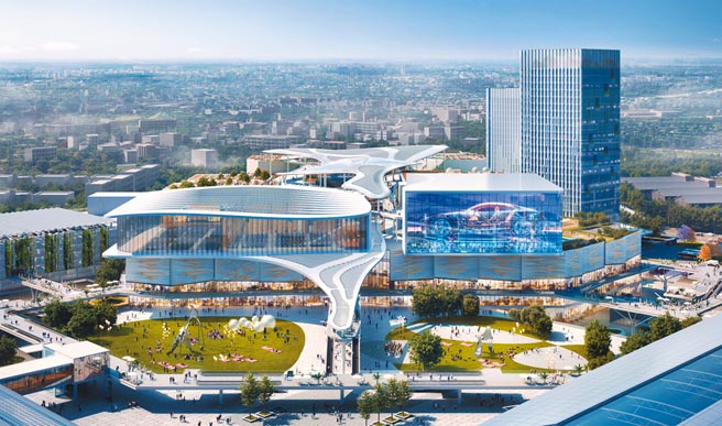 位于台中高铁站旁的「台中高铁娱乐购物城（暂）」目前已送审执行计画书，如无意外将在2026年中开幕。（第一大国际开发提供）