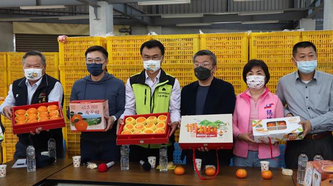 台中市茂谷柑年后滞销价跌，农委会主委陈吉仲28日到场与农友座谈。（陈淑娥摄）