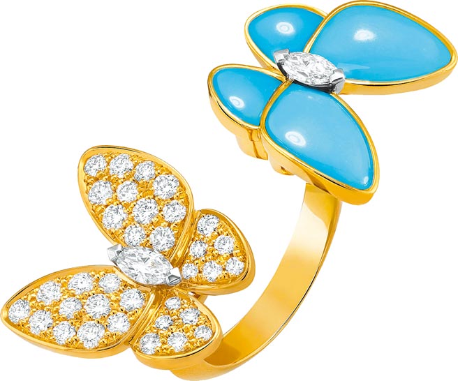 梵克雅宝今年新款Two Butterfly指间戒，65万5000元。（Van Cleef & Arpels提供）
