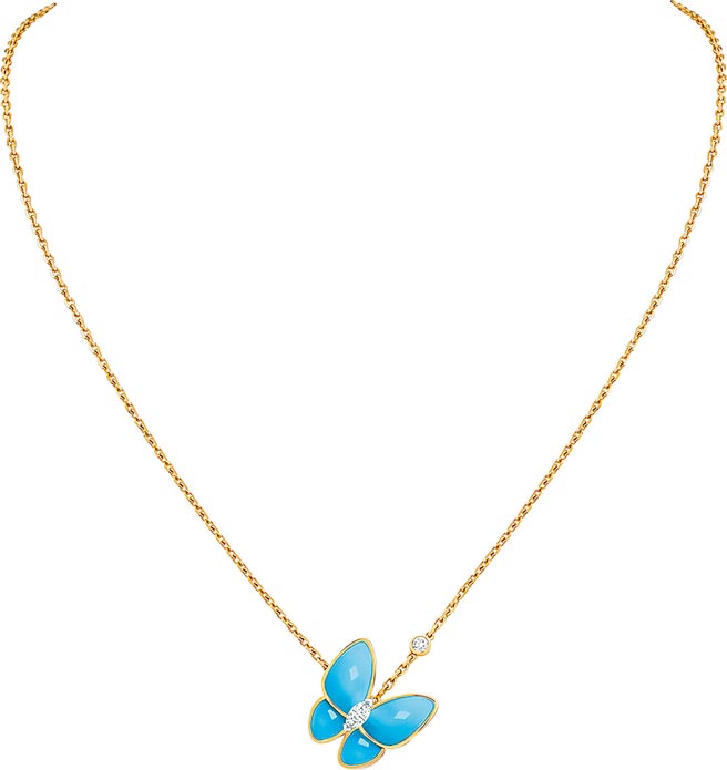 梵克雅宝今年新款Two Butterfly炼坠，30万6000元。（Van Cleef & Arpels提供）