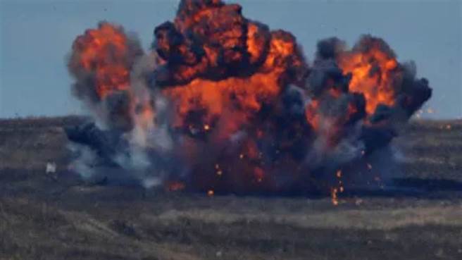 俄罗斯测试「炸弹之父（father of all bombs）」的资料画面。（俄罗斯卫星通讯社）