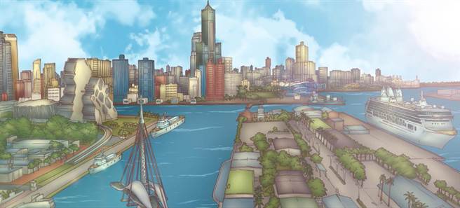 高雄港(「十年一日」动画影片画面)。（港务公司提供／洪靖宜高雄传真）