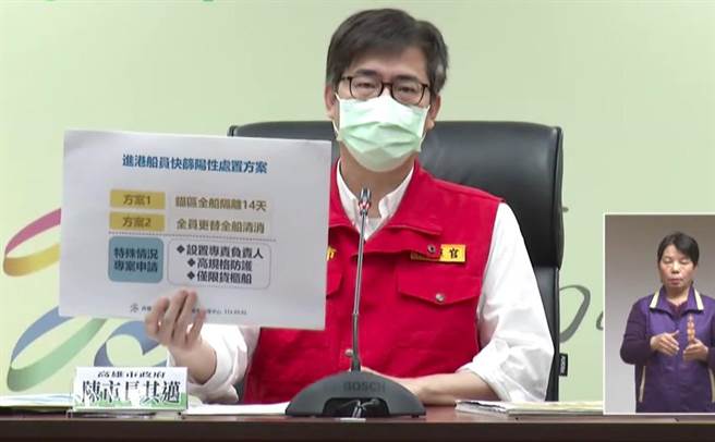 为避免病毒再次突破港区，1日起，进高雄港的国际航线船舶应提供全船船员PCR或快筛报告，船员禁止与登船人员接触。（高市府提供／袁庭尧高雄传真）