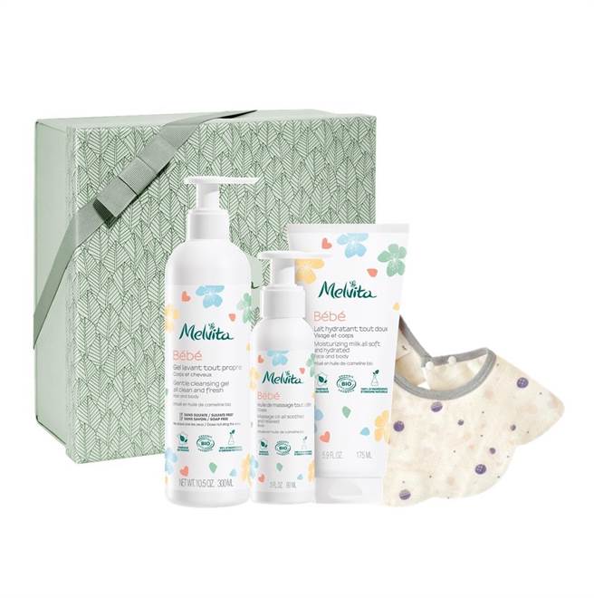 蜜葳特好宝贝护理系列，沉锭星球围兜兜 。（蜜葳特提供） 