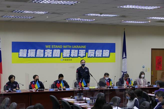 国民党主席朱立伦下午在中常会上发表谈话。（赵婉淳摄）