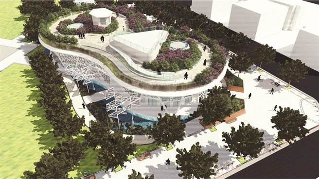 西大墩公园环保节能减碳馆模拟图。（台中市府提供／卢金足台中传真）