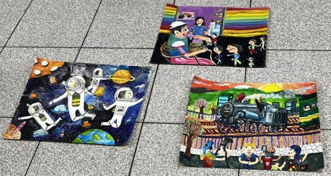 台日学童绘画比赛今年主题是「我的大梦想！」，参赛作品展现孩童的活泼纯真及想像力。（中区扶轮社提供／陈淑芬台中传真）