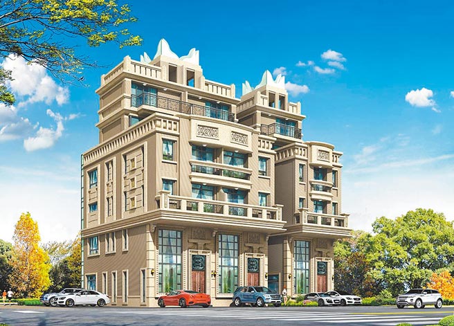 金軒建設高峰領袖八期，採用古典巴洛克風格設計，就像是一座宏偉的城堡。圖／業者提供