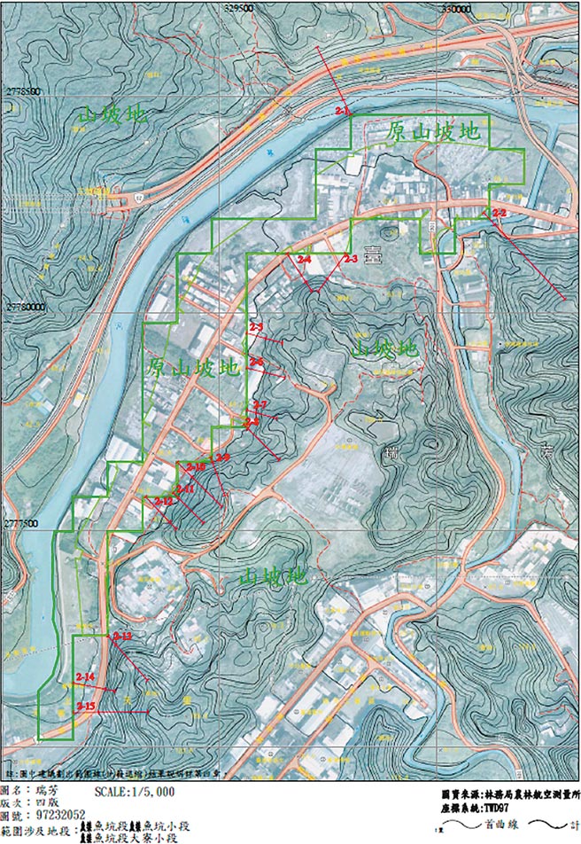 新北市1997年起推動瑞芳區山坡地範圍檢討，今年1月獲行政院核定，劃出61.2公頃土地，相當18.51萬坪，未來將不再受水土保持法限制。（農業局提供）