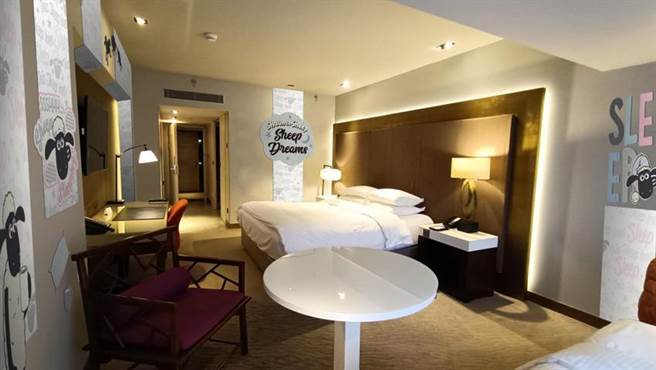 （为抢攻亲子家庭住房商机，台北君悦酒店打造「笑笑羊主题房」，每晚5499元起创32年来先例，图为英式风格景观房。图／台北君悦酒店）