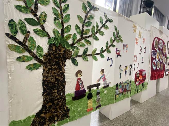 台东县府3日举行怀旧创新提升记者会，县长饶庆铃表示，为了预防及延缓高龄者失能，县府将文健站开设的怀旧创新课程扩及至10个社区照顾关怀据点办理，长者们也藉由拼贴布画分享彼此的生命故事。（蔡旻妤摄）