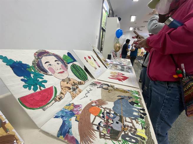 台东县府3日举行怀旧创新提升记者会，县长饶庆铃表示，为了预防及延缓高龄者失能，县府将文健站开设的怀旧创新课程扩及至10个社区照顾关怀据点办理，长者们也藉由拼贴布画分享彼此的生命故事。（蔡旻妤摄）