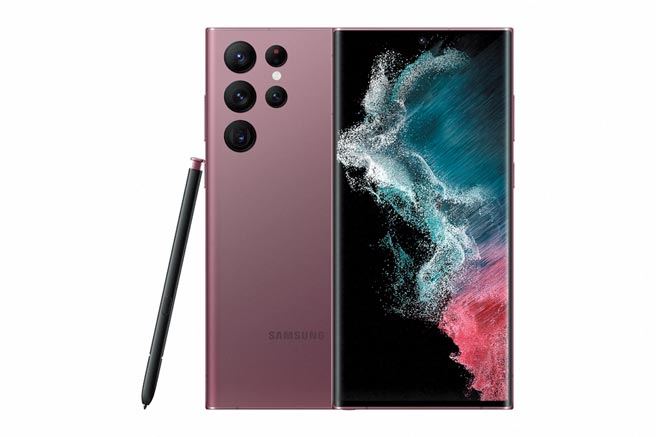 三星最新旗舰机种Galaxy S22 Ultra。图／业者提供