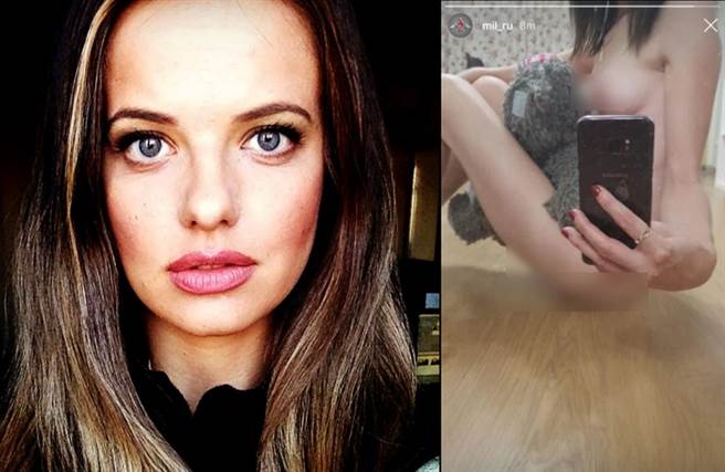 萝西雅娜2018年手滑误传国防部IG的露点自拍，近日又被挖出疯传。(图/ 摘自Rossiyana Markovskaya脸书、推特)