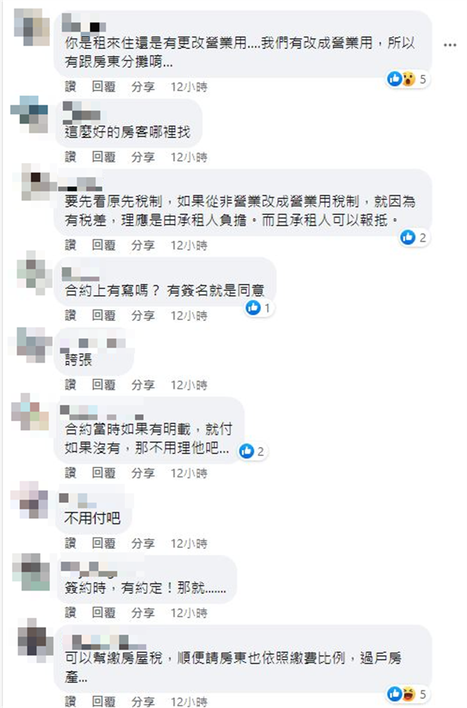 一名网友被房东要求分摊「房屋税＋地价税」，被多收6670元；网友表示「房子要分房客一半吗」。旧式租赁契约。（翻摄自脸书爆料公社公开版）