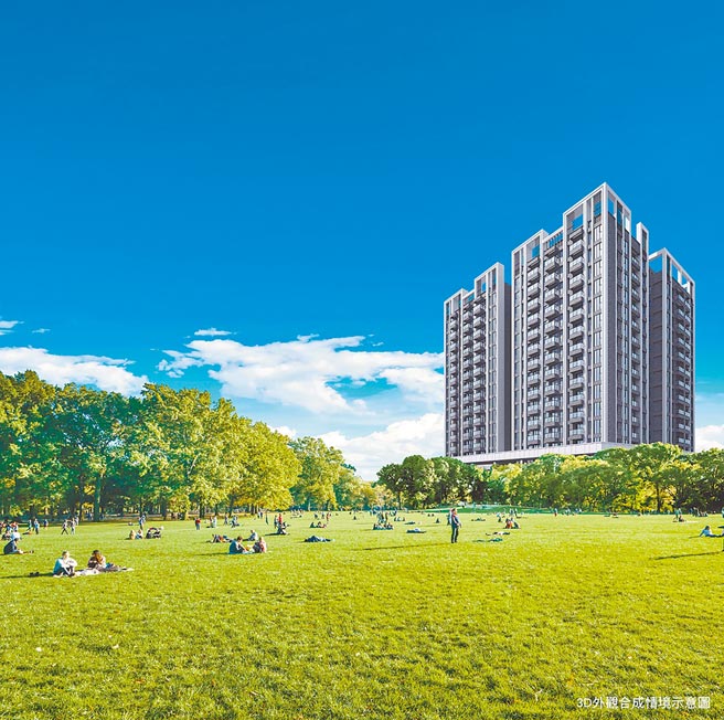 「合康桧邑」捷运公园水岸三地王，强强合一。图╱业者提供