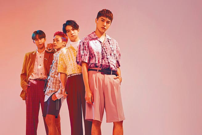 郭宇宸（左起）、林煒傑、林暉閔、黃新皓近來主演新戲《基因決定我愛你》。（達騰娛樂提供）