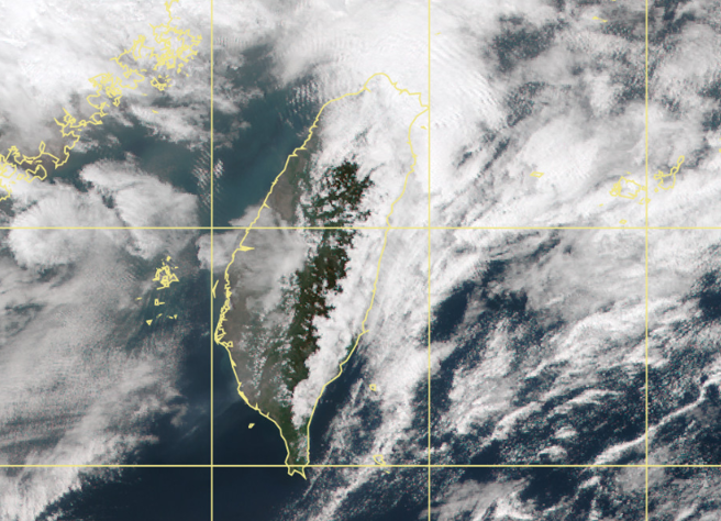 鋒面、冷氣團南下，全台今晚起變天。（中央氣象局提供）