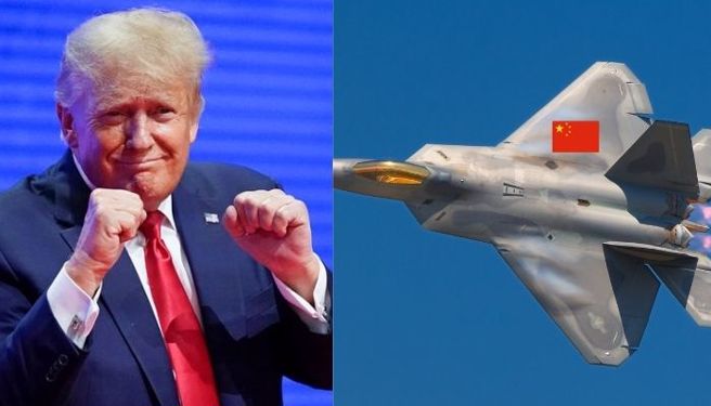 川普建议用F-22战机偽装成中国战机去轰炸俄罗斯，以嫁祸给中国。网友笑喷了！（图／推特）