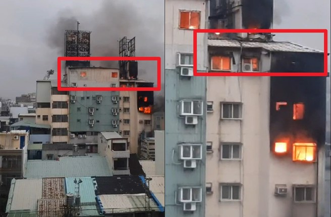 台中火灾7死大楼前身是饭店，改为出租套房，顶楼是既存违建。（翻摄记者爆料网）