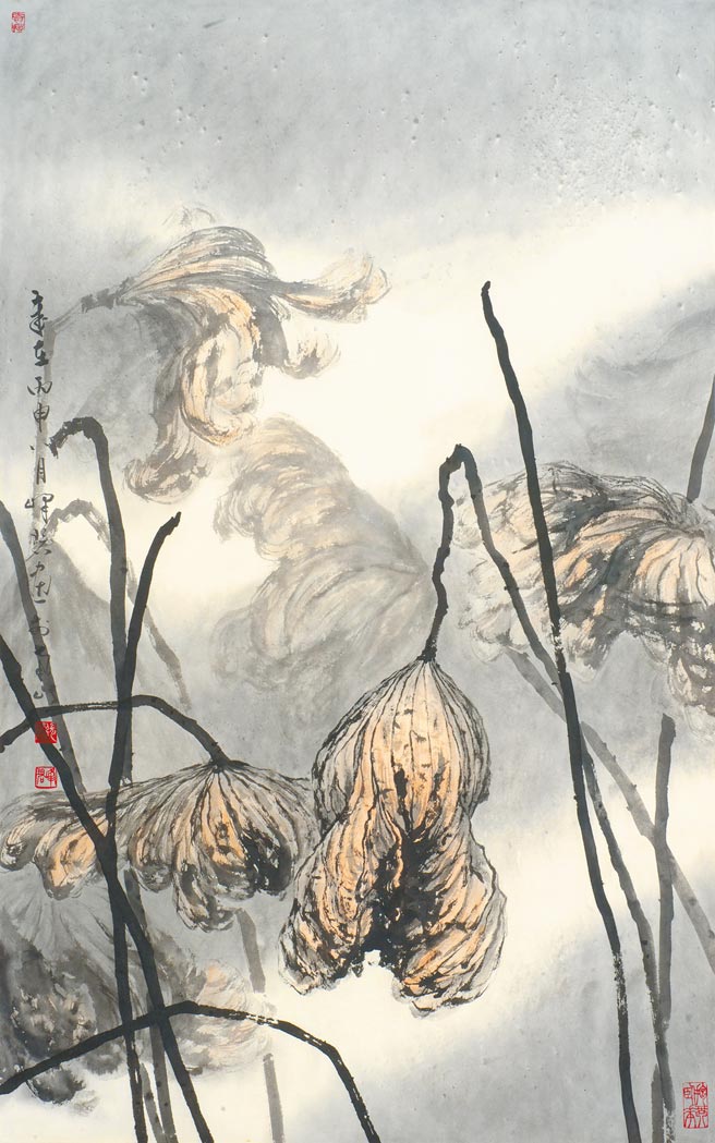 张峰碧，《一叶知秋》，60x96cm，2016年。（张峰碧提供）