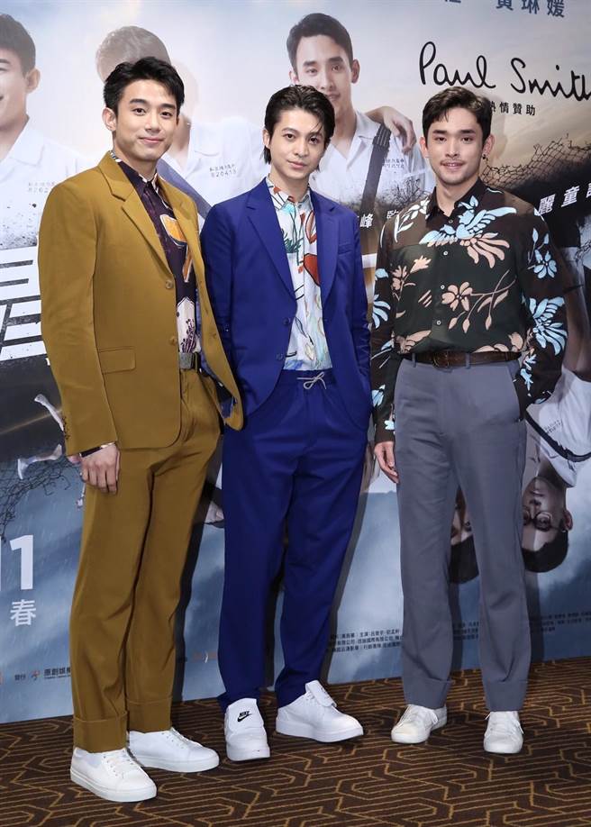 初孟轩（左起）、吕晋宇、商鼎在片中将会有裸戏演出。（陈俊吉摄）