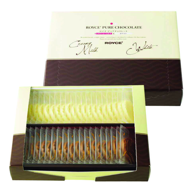 city’super ROYCE软滑牛奶巧克力、醇巧克力， 各20枚1盒480元。（city’super提供）