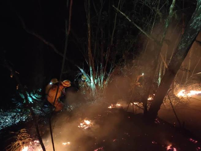 南投縣魚池鄉魚池尖山去年4月發生火燒山，連燒4天燒光近13公頃林地，鄰近的魚池國中還因此停課。(本報資料照片)