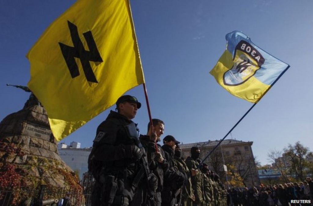 乌克兰极端主义团体亚速营，其实正源自2014年克里米亚事件，成为这些极端武装团体的发展机会。图/路透社(photo:ChinaTimes)
