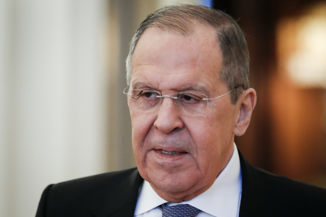 俄羅斯外長拉夫羅夫（Sergey Lavrov）3月5日在莫斯科的神情。（美聯社）